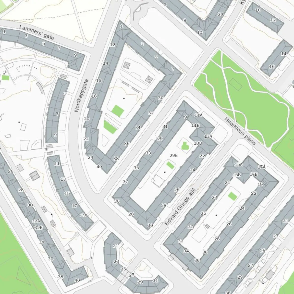 Kartutsnitt fra Torshov i Oslo.