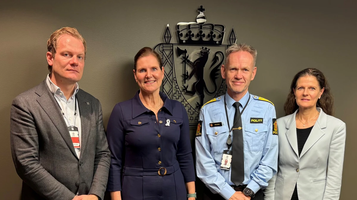 Fra venstre: Morten Rosenkvist, direktør i Utdanningsdirektoratet; Hege Nilssen, direktør i Bufdir; politidirektør Håkon Skulstad og Cathrine Lofthus, direktør i Helsedirektoratet. 